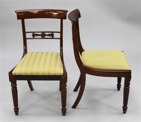 A set of four Regency rosewood dining chairs,